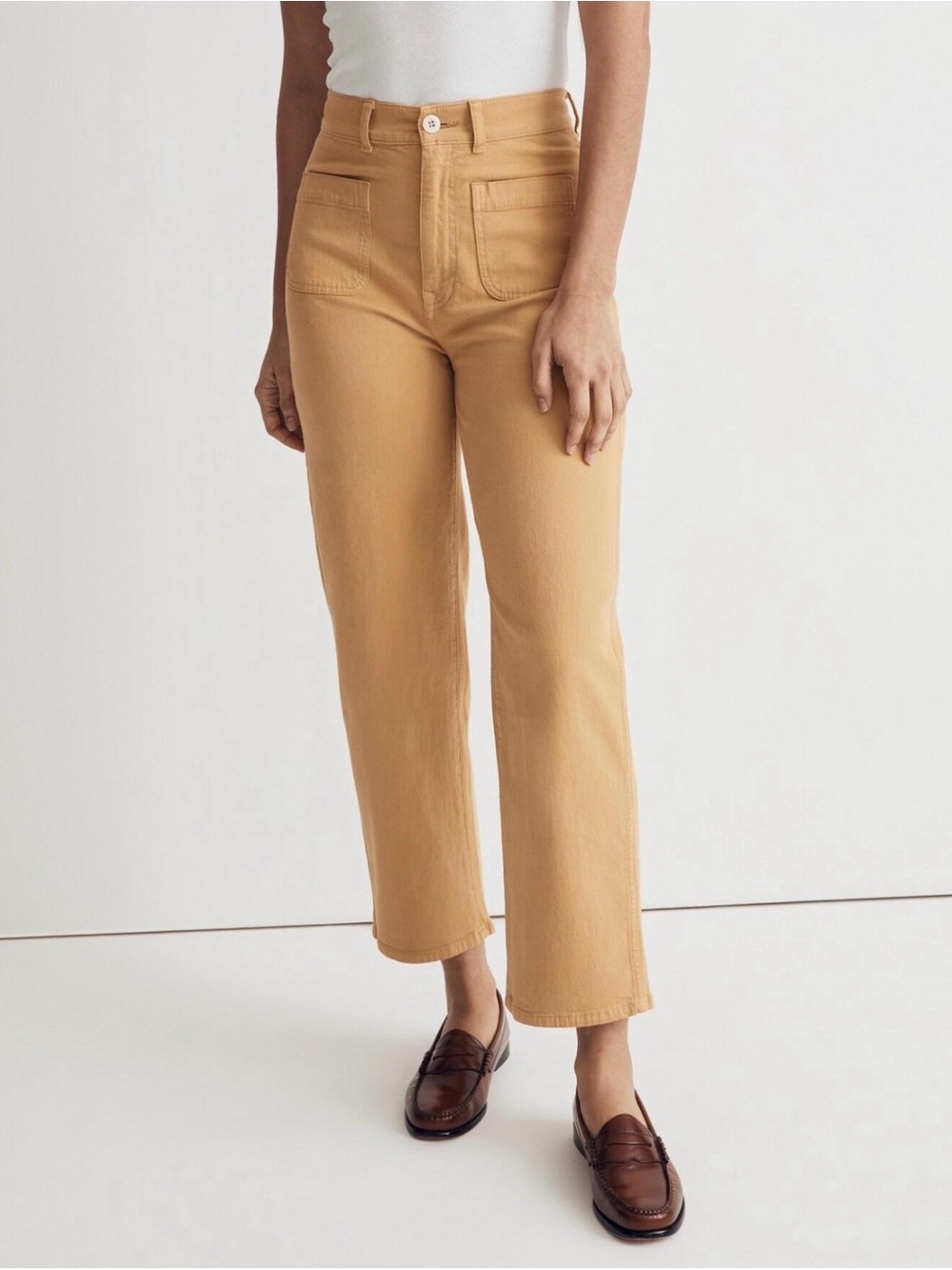 EUC Madewell Emmett 2.0 Wide Leg Crop Pants-Earthen Gold-sz 29